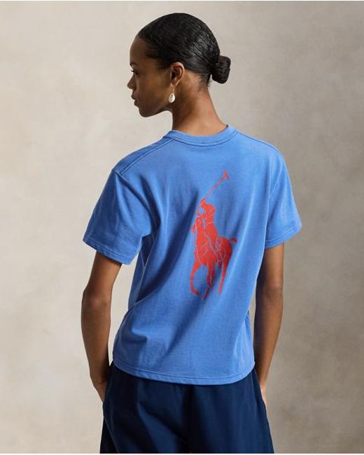 Polo Ralph Lauren Blue Big Pony Cotton Crewneck Tee