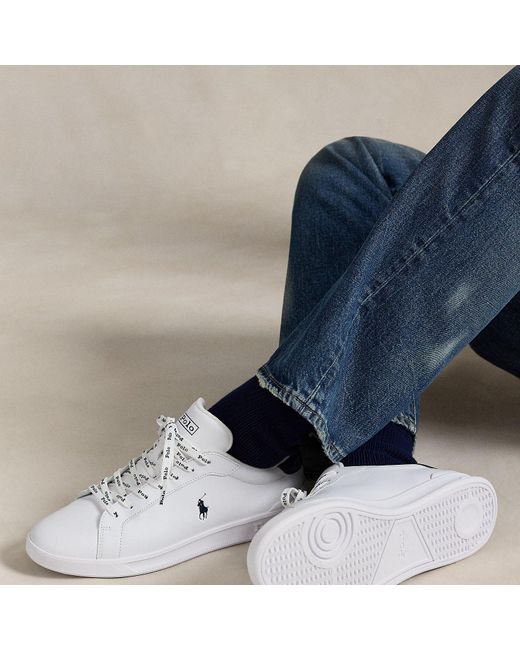 Polo Ralph Lauren White Heritage Court Ii Leather Sneaker for men