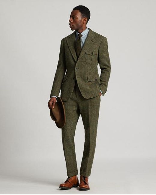 RRL Woll-Anzugjacke Mit Windowpane-Karo in Green für Herren