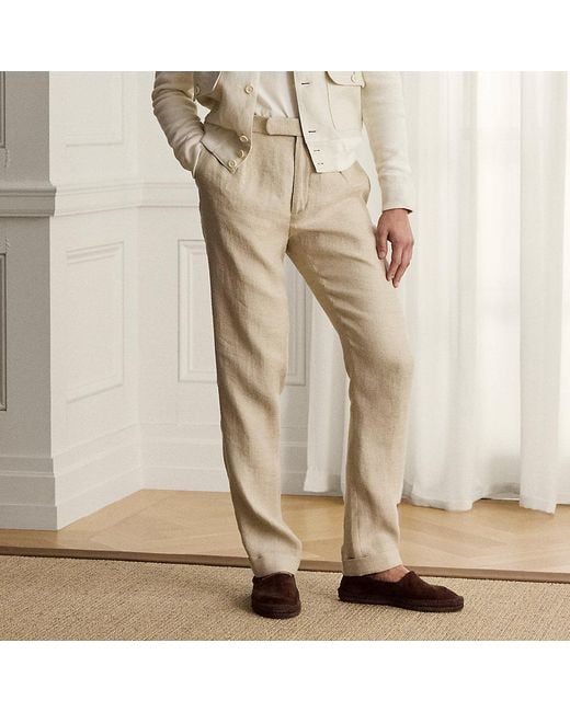 Pantalón De Mezcla De Lino Con Textura Ralph Lauren de hombre de color Natural