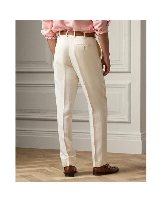 Ralph Lauren Purple Label Natural Hand-tailored Linen-silk Suit Trouser for men
