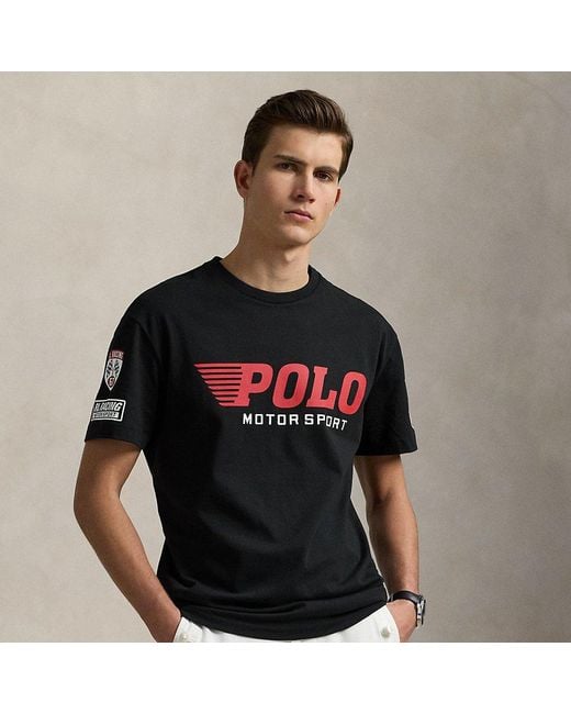 Ralph Lauren Black Classic Fit Jersey Graphic T-Shirt for men
