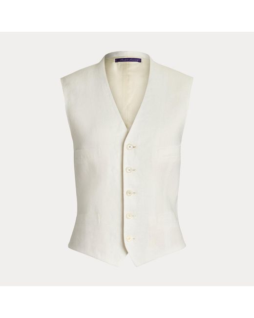 Ralph Lauren White Jaiden Linen Vest