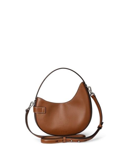Ralph Lauren Brown Leather Small Tasha Crossbody Bag