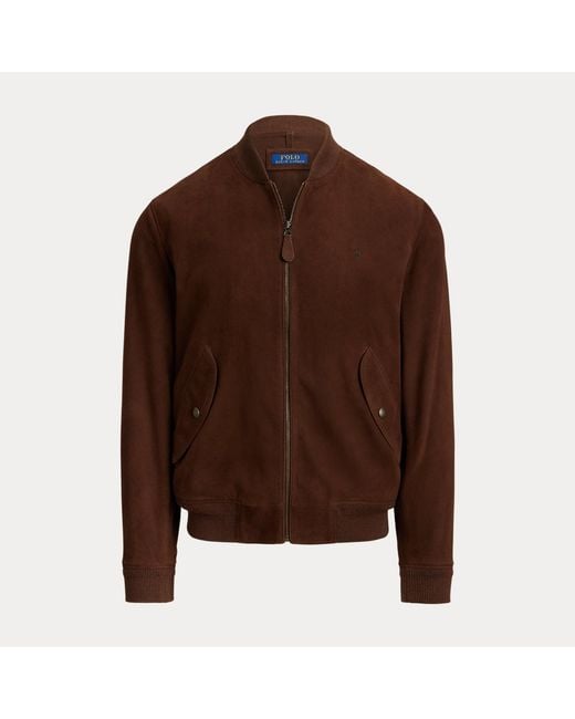 Polo Ralph Lauren Brown Suede Flight Jacket for men