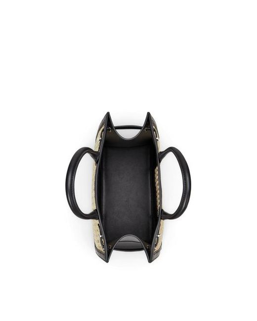 Tote Devyn media in pelle e rattan di Ralph Lauren in Black