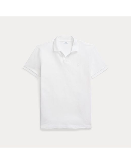 Polo Ralph Lauren White Custom Slim Fit Stretch Mesh Polo Shirt for men