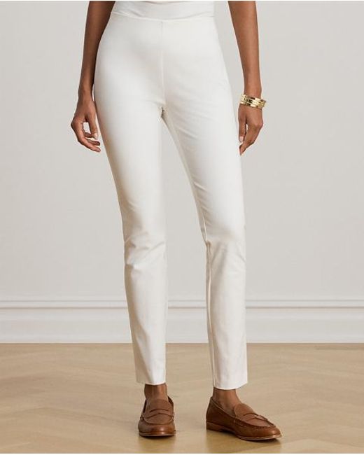 Ralph Lauren White Stretch Twill Skinny Trouser