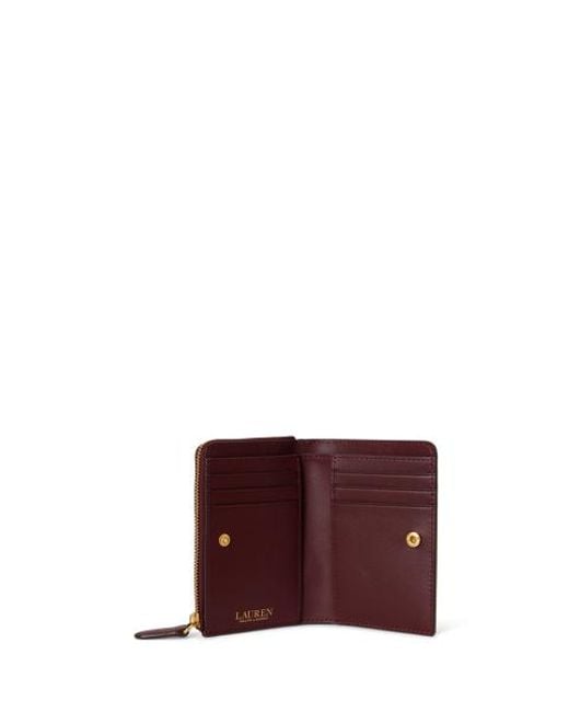 Ralph Lauren Purple Small Leather Bi-Fold Wallet