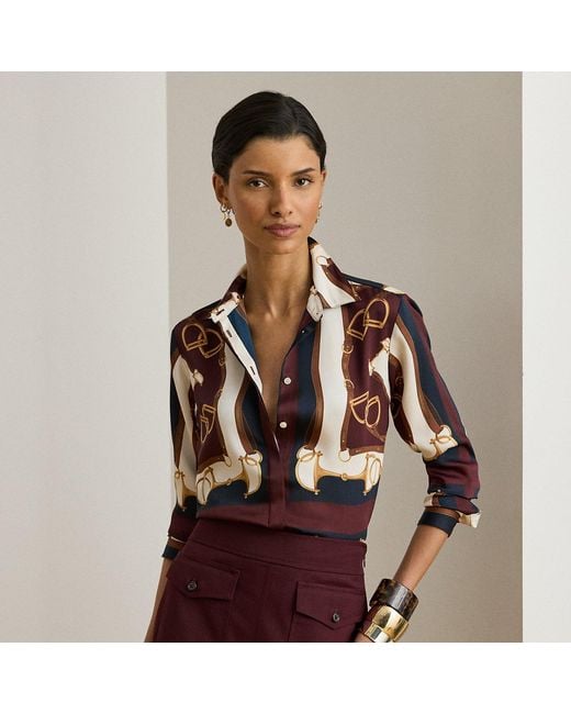 Ralph Lauren Brown Ralph Lauren Classic Fit Equestrian-Print Twill Shirt