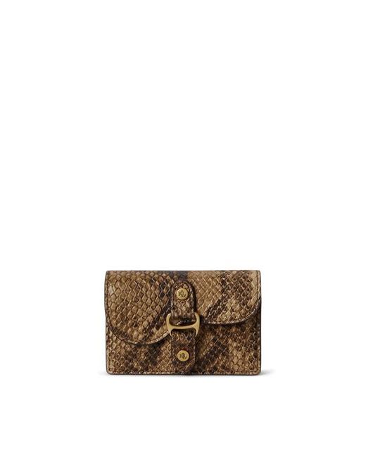 Ralph Lauren Brown Python-Embossed Small Tasha Card Case