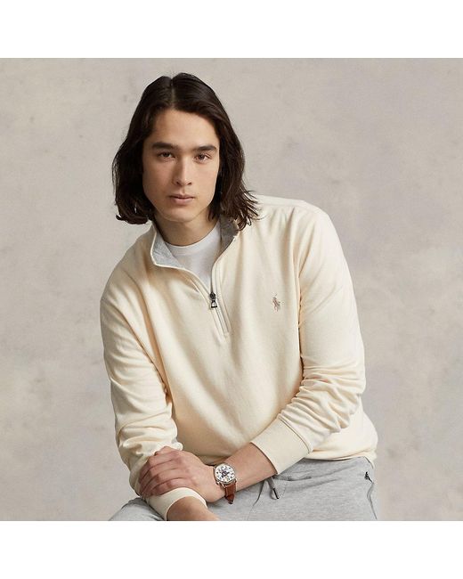 Polo Ralph Lauren Luxury Jersey Quarter-zip Pullover in Natural for Men |  Lyst