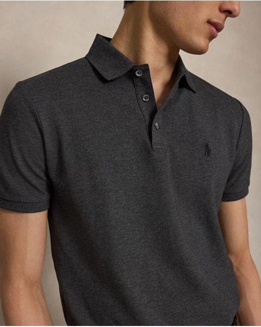 Polo Ralph Lauren Gray Custom Slim Fit Stretch Mesh Polo Shirt for men