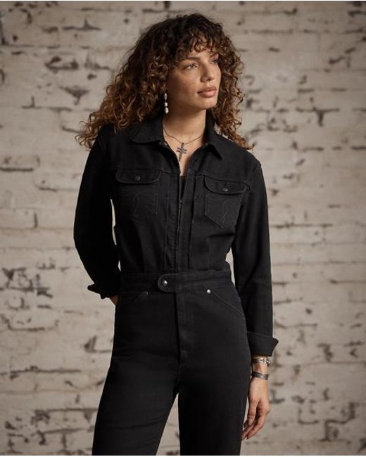 RRL Black Denim Western Coverall