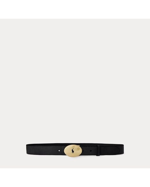 Polo Ralph Lauren White Polo Id Oval-buckle Vachetta Belt