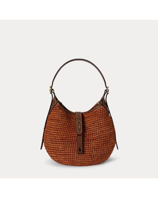 Polo Ralph Lauren Brown Ralph Lauren Polo Id Raffia Small Shoulder Bag