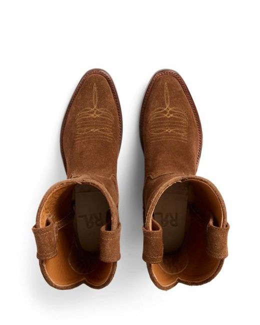 RRL Brown Plainview Roughout Suede Boot
