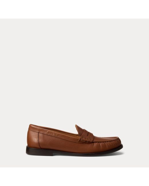 Polo Ralph Lauren Brown Calfskin Penny Loafer