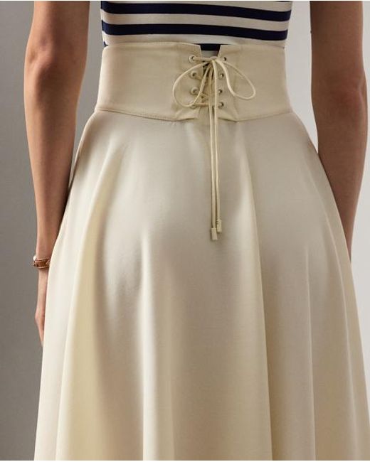Ralph Lauren Natural Delilah Wool Trench Skirt
