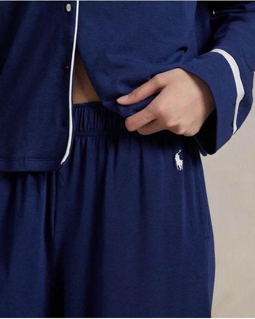 Polo Ralph Lauren Blue Long-sleeve Jersey Pyjama Set