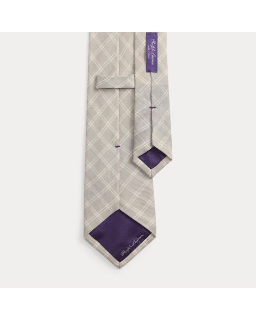 Ralph Lauren Natural Windowpane Cashmere-Silk Tie for men