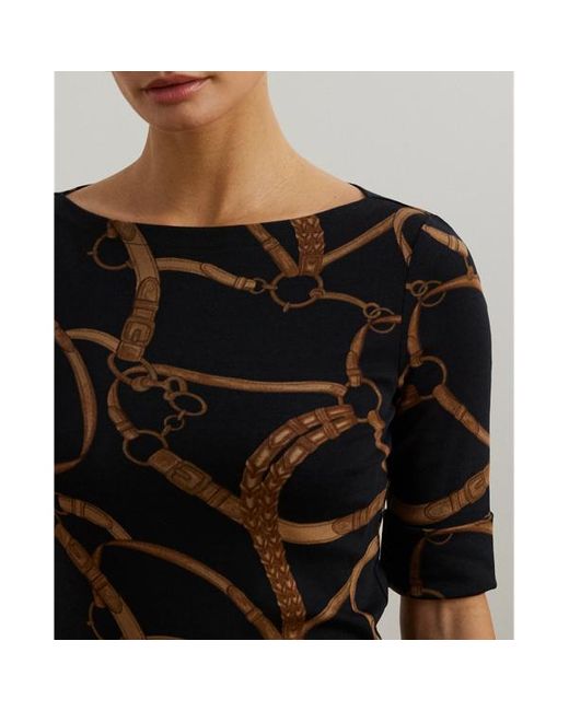 Maglietta con scollo a barchetta di Ralph Lauren in Black