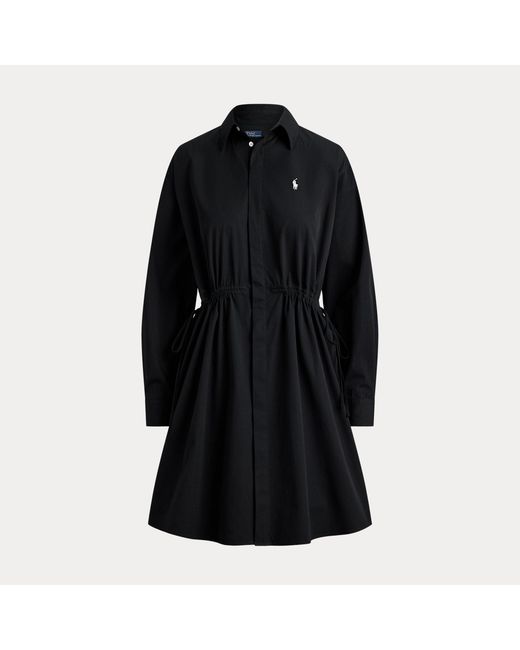 Polo Ralph Lauren Black Cotton Drawcord Shirtdress