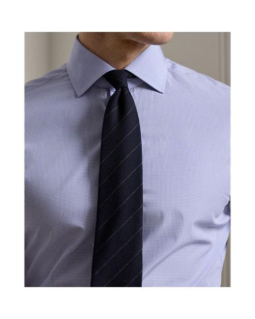 Camicia in twill con motivo mini-vichy di Ralph Lauren in Blue da Uomo