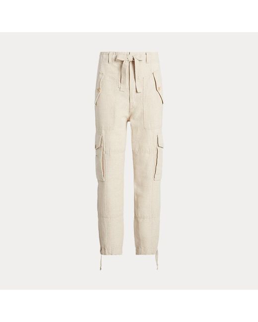 Polo Ralph Lauren Natural Linen-cotton Canvas Cargo Trouser