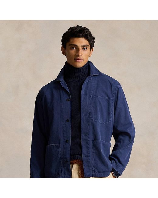 Polo Ralph Lauren Blue Twill Overshirt for men