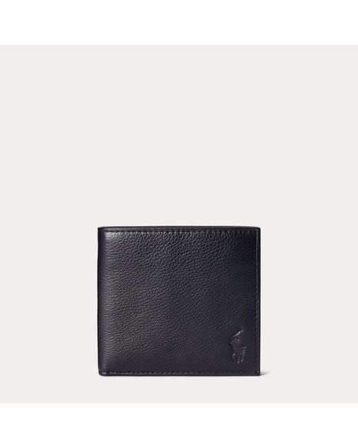 Polo Ralph Lauren Blue Pebbled Leather Billfold Wallet for men