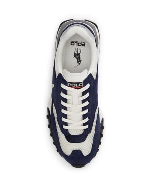 Polo Ralph Lauren Blue Eldridge Suede-Panelled Trainer for men