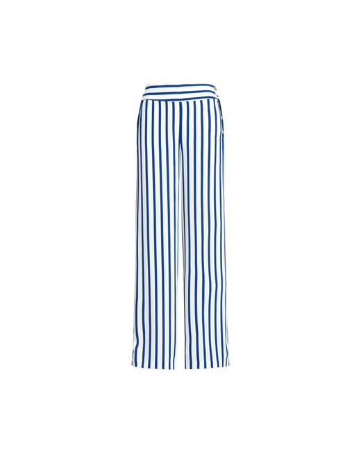 Ralph Lauren Blue Striped Satin Wide-leg Trouser