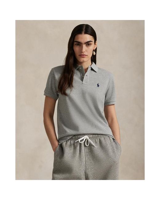 Polo Ralph Lauren Gray The Iconic Classic Fit Mesh Polo Shirt