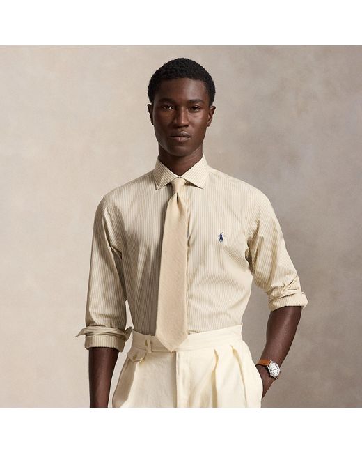 Polo Ralph Lauren Natural Regent Custom Fit Striped Poplin Shirt for men