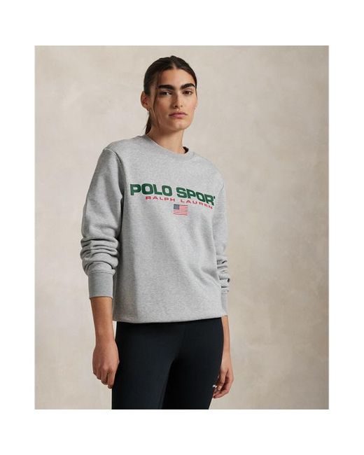 Polo Ralph Lauren Polo Sport Fleece Sweatshirt in Grey for Men Lyst UK