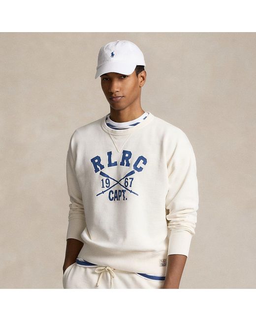Polo Ralph Lauren White Vintage Fit Fleece Graphic Sweatshirt for men