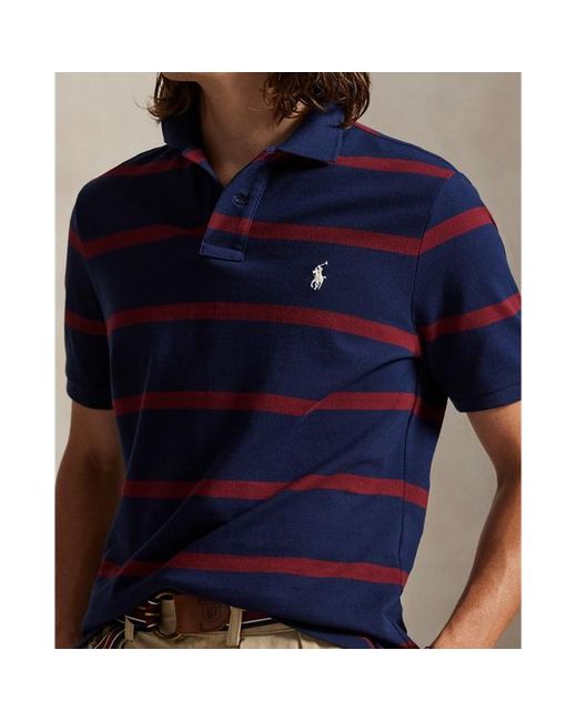 Polo in piqué a righe Classic-Fit di Polo Ralph Lauren in Blue da Uomo
