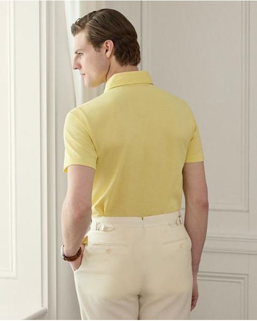Ralph Lauren Vorgewaschenes Custom-Slim-Fit Poloshirt in Yellow für Herren