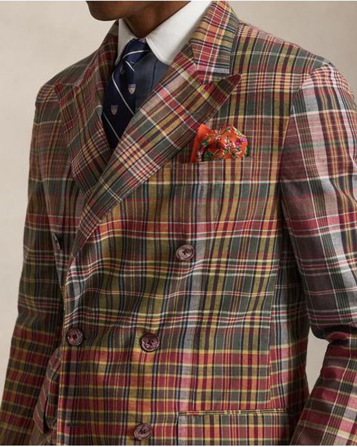 Polo Ralph Lauren Brown Polo Soft Tailored Fit Plaid Jacket for men