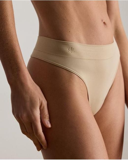 Tanga De Punto Jersey Elástico Ralph Lauren de color Natural