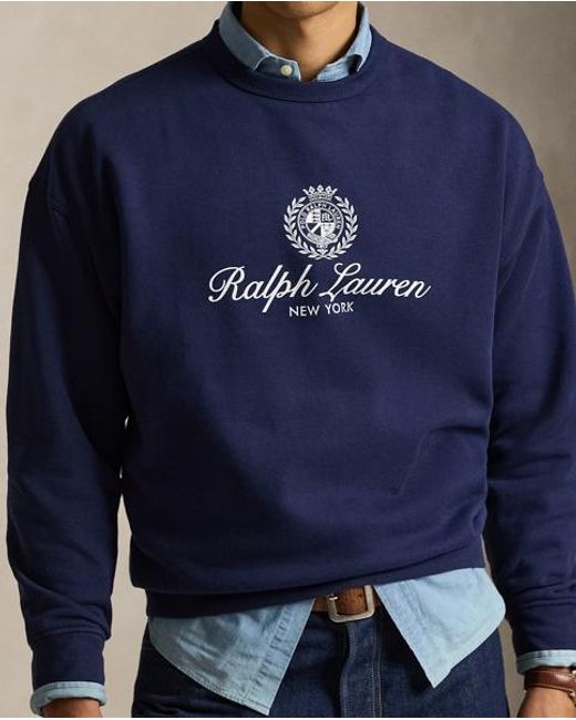 Polo Ralph Lauren Blue Relaxed Fit Fleece Graphic Sweatshirt for men