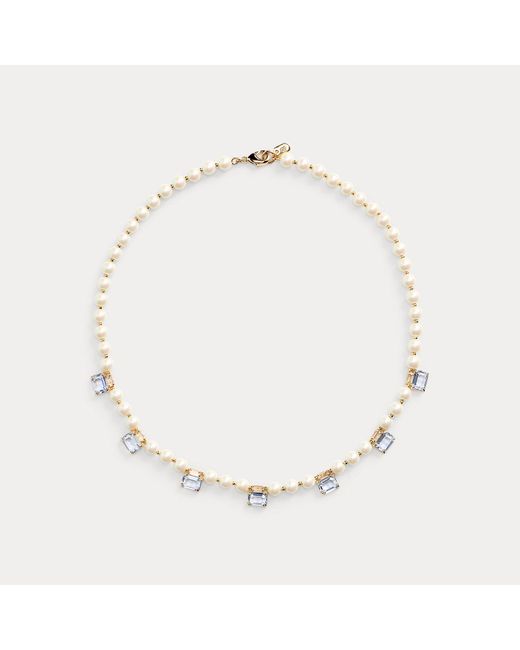 Ralph Lauren Natural Plated Faux-Pearl & Stone Necklace