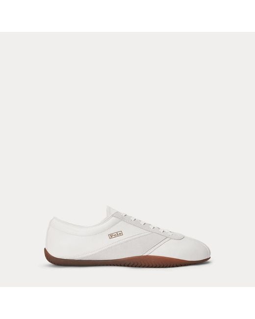 Polo Ralph Lauren White Rl Racer Vector Leather Trainer for men