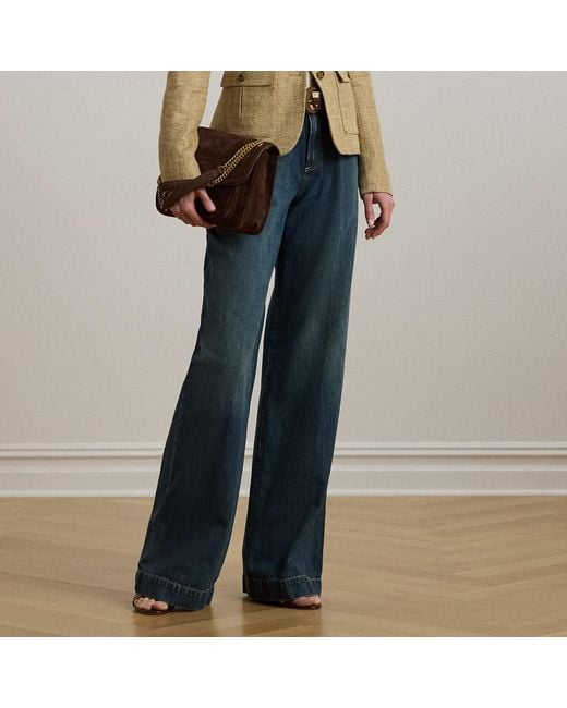 Jean Taille Haute À Jambe Large Ralph Lauren en coloris Blue