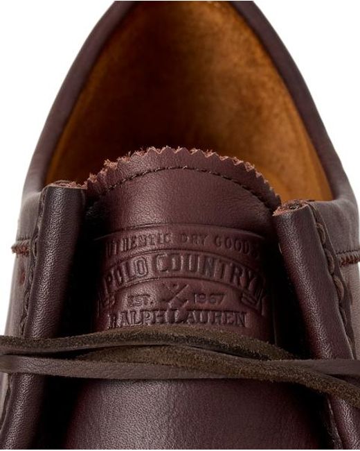 Polo Ralph Lauren Brown Jett Lug-Sole Leather Moc-Toe Shoe for men