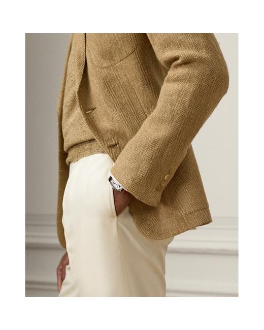 Ralph Lauren Purple Label Brown Hadley Hand-tailored Linen-blend Jacket for men