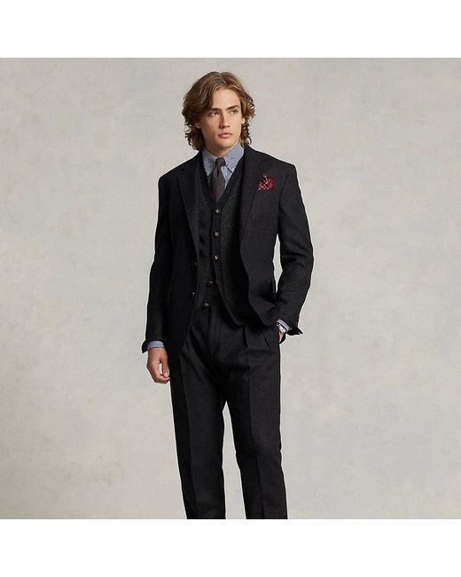 Ralph Lauren Polo Wool Sharkskin Suit in Black for Men | Lyst