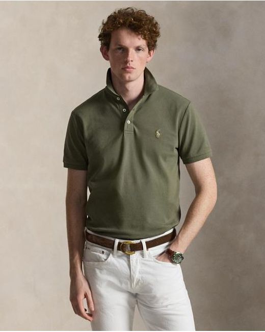 Polo Ralph Lauren Green Custom Slim Fit Stretch Mesh Polo Shirt for men