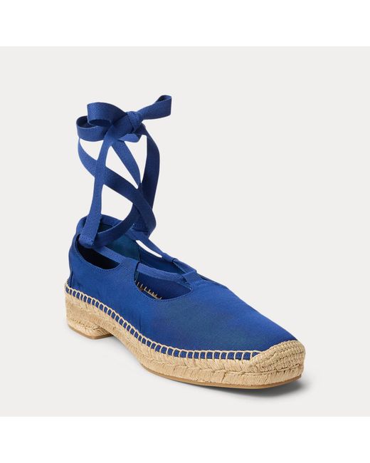 Polo Ralph Lauren Blue Grosgrain Lace-Up Espadrille